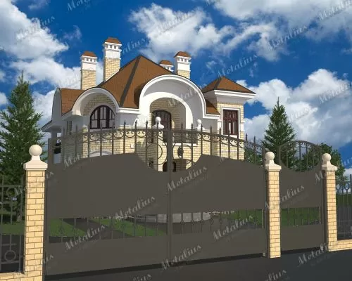 Кованые ворота V14 в Москве и Московской области