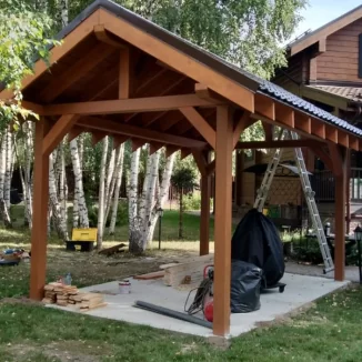 Работа 0723 Навес из Клееного бруса, Волоколамск