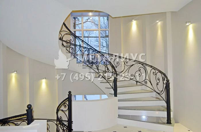 Работа 1591. Винтовые кованые ограждения лестниц