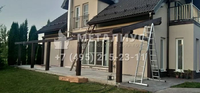 Работа 0724 Навес из Клееного бруса, Новорижское ш