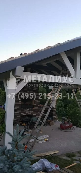 Работа 0723 Навес из Клееного бруса, Киевское шоссе