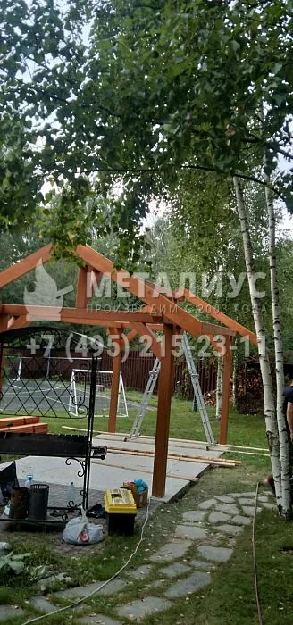 Работа 0723 Навес из Клееного бруса, Волоколамск