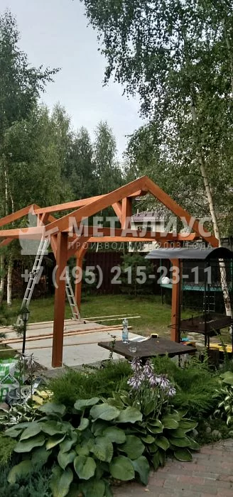 Работа 0723 Навес из Клееного бруса, Волоколамск