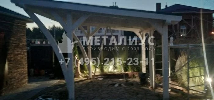 Работа 0725 Навес из Клееного бруса, Новорижское ш