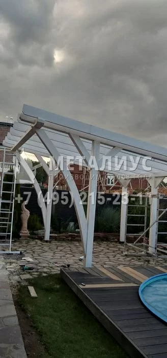 Работа 0725 Навес из Клееного бруса, Новорижское ш