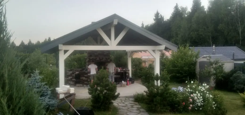 Работа 0723 Навес из Клееного бруса, Киевское шоссе