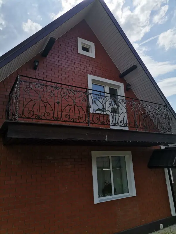 Работа 0707 Кованый балкон, ковка в стиле модерн. Истринский р-н, пос.Андреевское