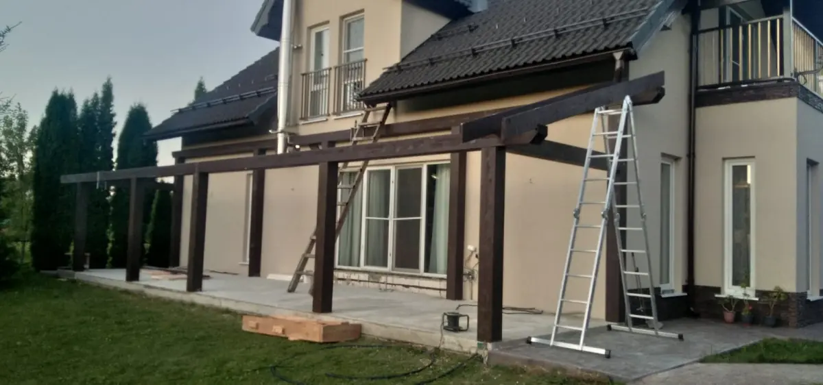 Работа 0724 Навес из Клееного бруса, Новорижское ш