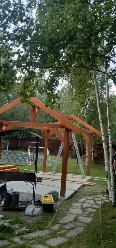 Работа 0723 Навес из Клееного бруса, Волоколамск