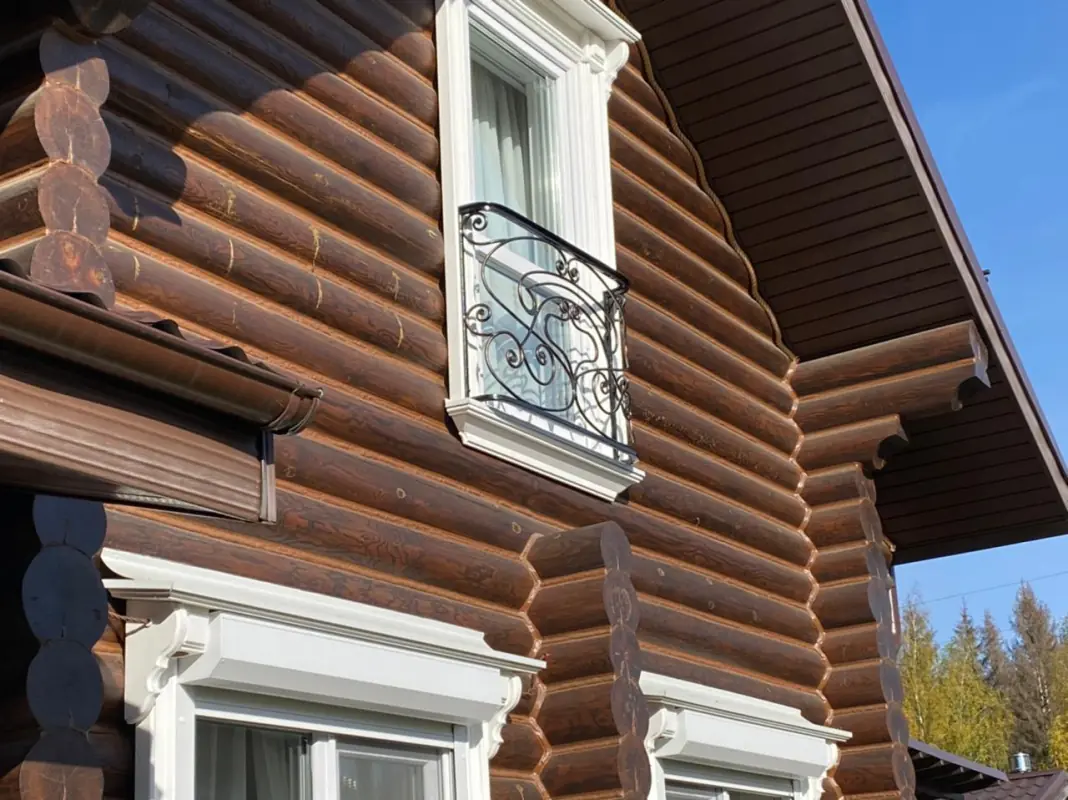 Работа 07221. Французский балкон, перила в стиле модерн