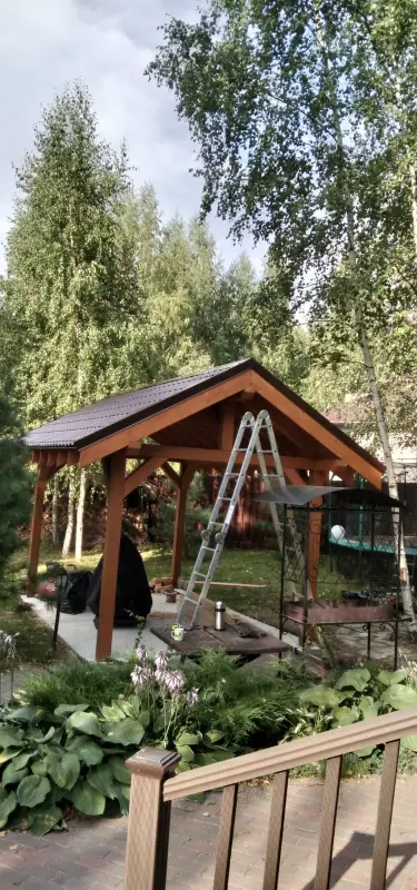 Работа 0723 Навес из Клееного бруса, Волоколамск